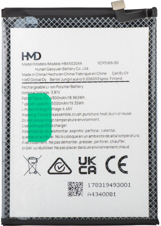 Batterie HMD Pulse+ / Pulse Pro / Pulse, HBA5020AA, Service Pack 178319493 