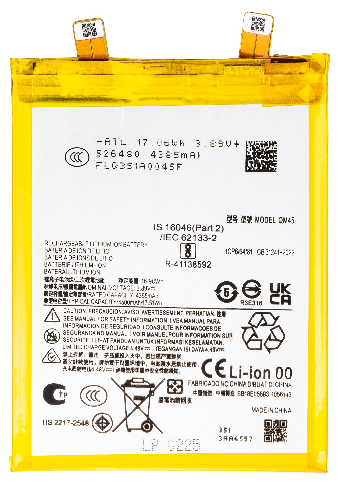Batterie pour Motorola Edge 50 Pro, QM45