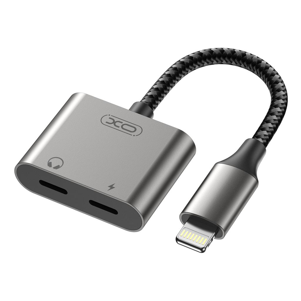 Lightning Audio Adapter - 2 x Lightning XO Design NB-R258A, Gray