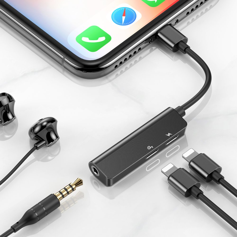 Adaptateur Audio Lightning - Lightning / 3.5mm Baseus L52, Noir CALL52-01