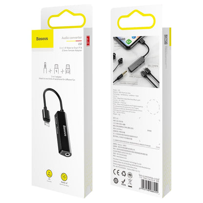 Adaptateur Audio Lightning - Lightning / 3.5mm Baseus L52, Noir CALL52-01