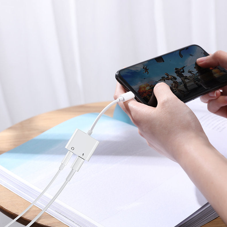 Audio-Adapter Lightning zu Lightning Joyroom S-Y104 Ben, mit Lightning-Ladeanschluss, Weiß