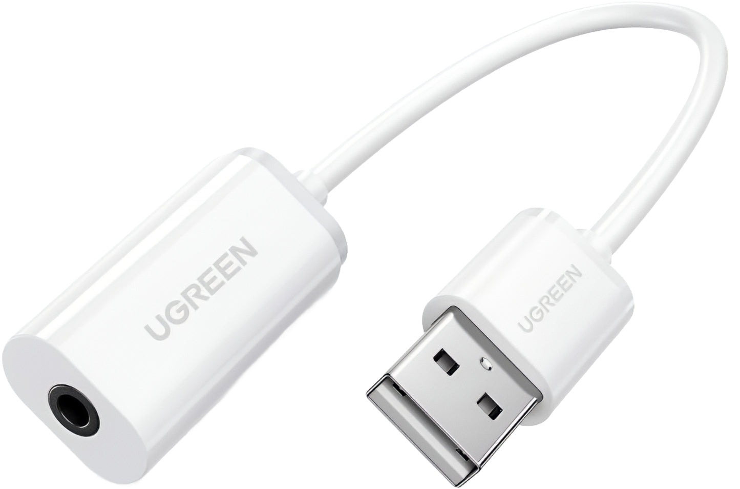 Adaptateur Audio UGREEN US206, USB-A - 3.5mm, Blanc