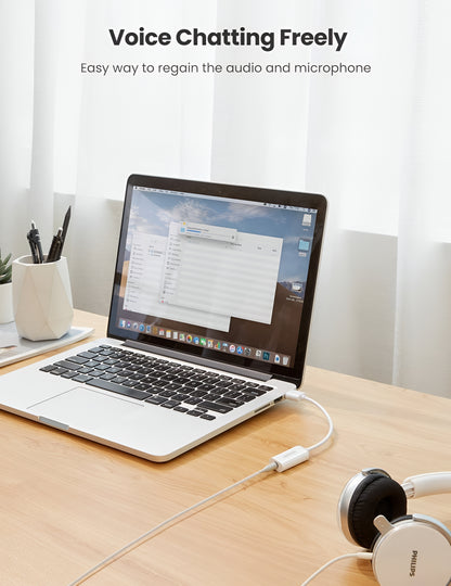 Adaptateur Audio UGREEN US206, USB-A - 3.5mm, Blanc