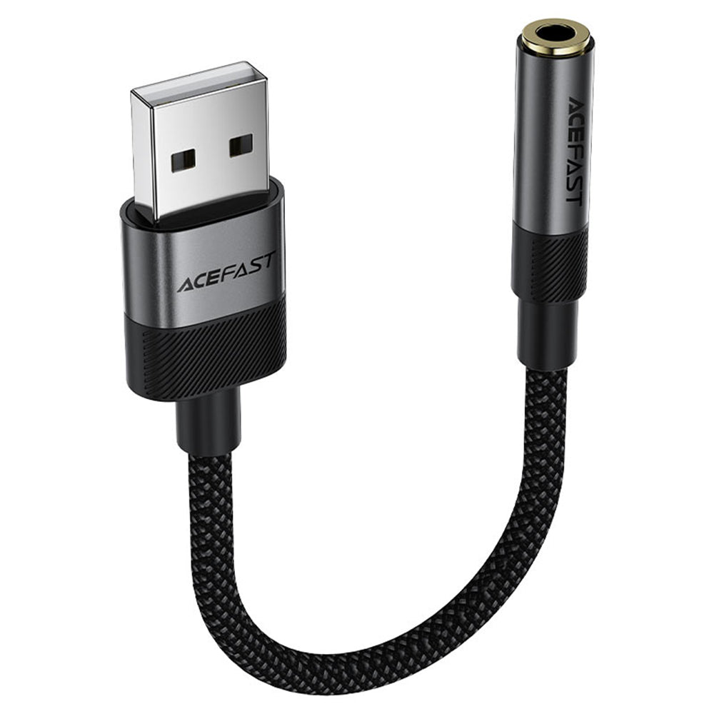 Audioadapter Acefast J13, USB-A - 3,5 mm, Schwarz