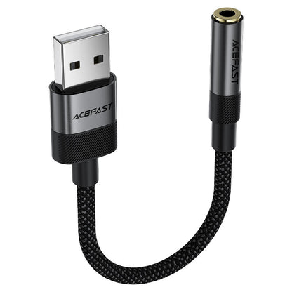 Audioadapter Acefast J13, USB-A - 3,5 mm, Schwarz