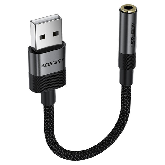 Audioadapter Acefast J13, USB-A - 3,5 mm, Schwarz