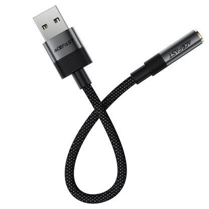 Audioadapter Acefast J13, USB-A - 3,5 mm, Schwarz