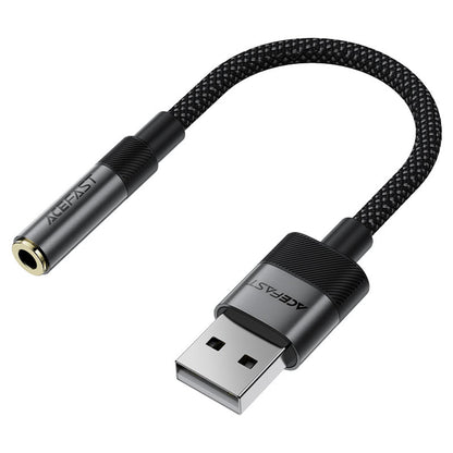 Audioadapter Acefast J13, USB-A - 3,5 mm, Schwarz