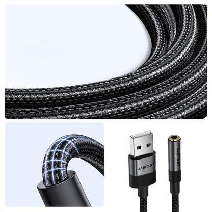 Audioadapter Acefast J13, USB-A - 3,5 mm, Schwarz
