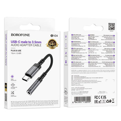USB-C Audio Adapter - 3,5mm Borofone BV24, Grau