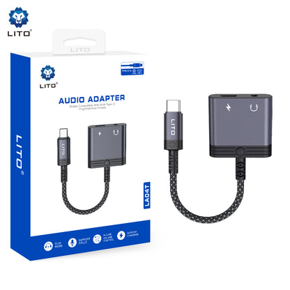 Adaptateur Audio USB-C - USB-C / 3.5mm Lito LA04T, Noir