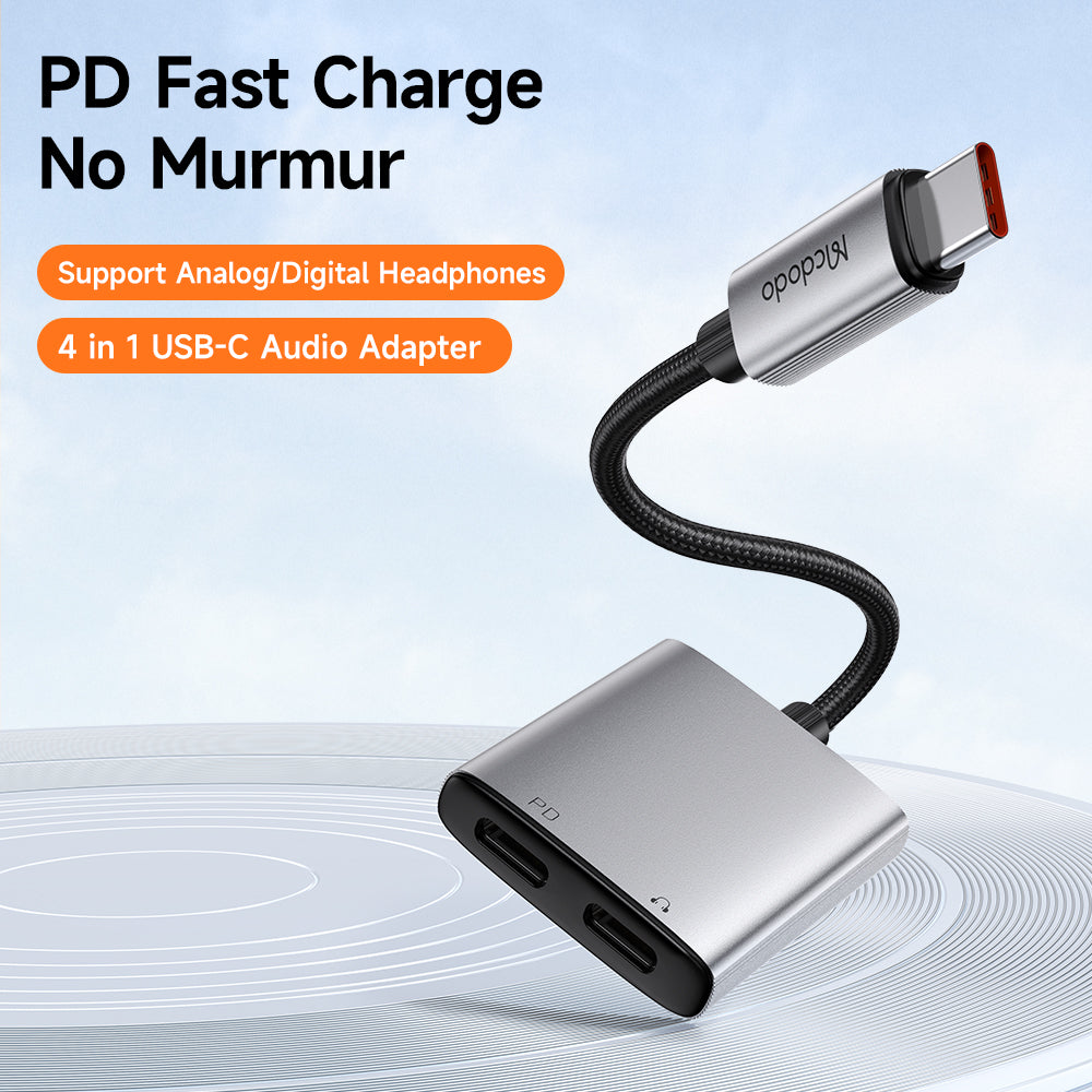 Audio-Adapter USB-C - USB-C / USB-C McDodo CA-5570 Wales, Grau