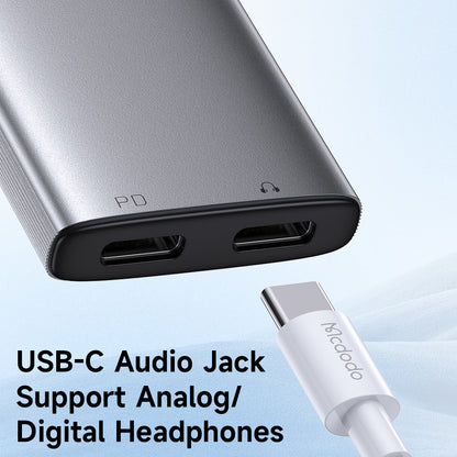 Audio-Adapter USB-C - USB-C / USB-C McDodo CA-5570 Wales, Grau