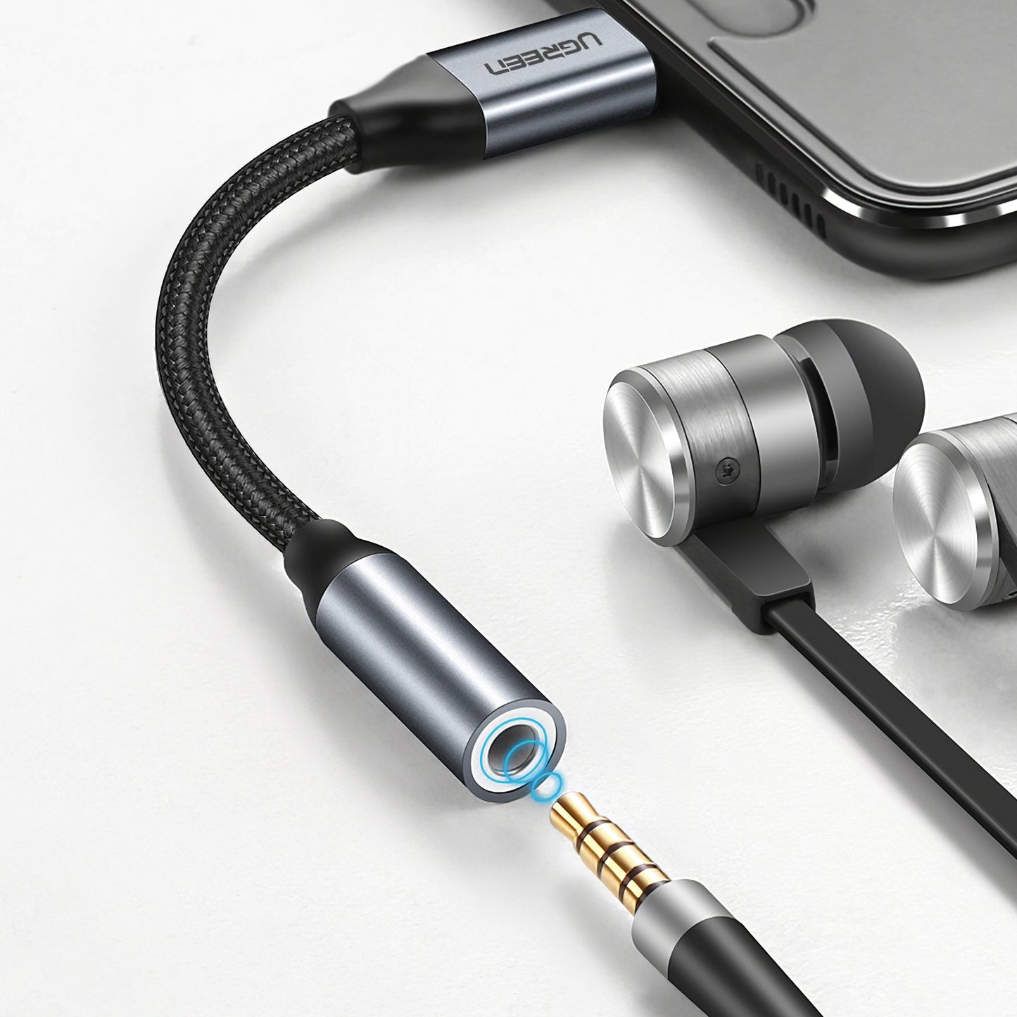 Adaptateur Audio USB-C - 3.5mm UGREEN AV142, Gris