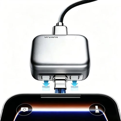 Adaptateur Auto Disconnect USB-C KUWAJIA KH-51 pour Alimentation avec Déconnexion Automatique et Protection de Batterie, Argenté