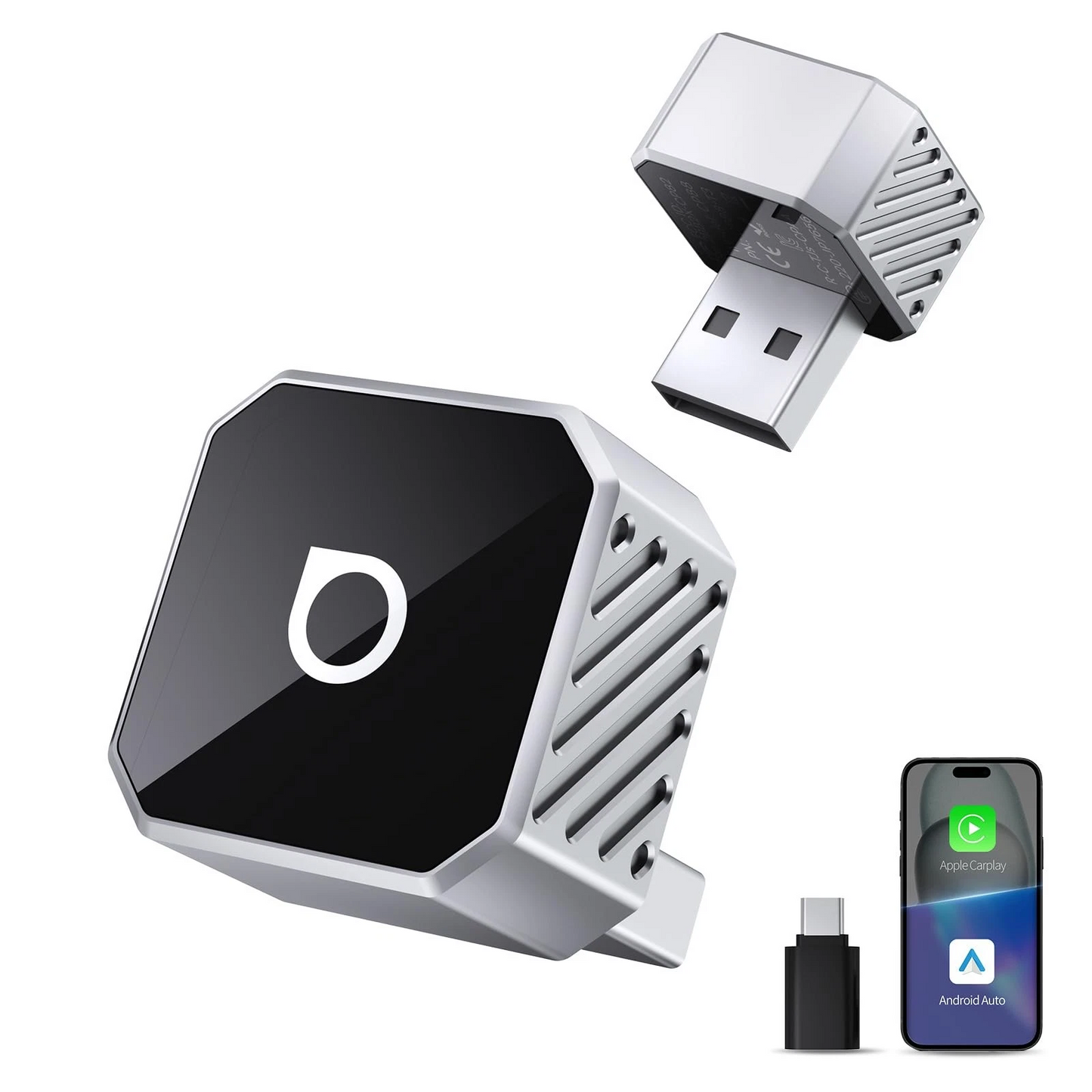 Adaptateur Carplay / Android Auto sans fil Ottocast Mini Cube Style C pour Apple iPhone / série Android CP88-T3