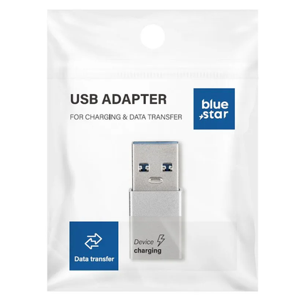 USB-C zu USB-A Daten- und Ladeadapter Blue Star, Weiß
