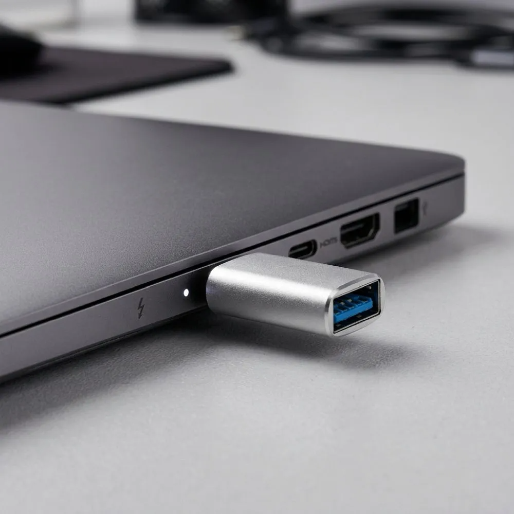 USB-C zu USB-A Daten- und Ladeadapter Blue Star, Weiß