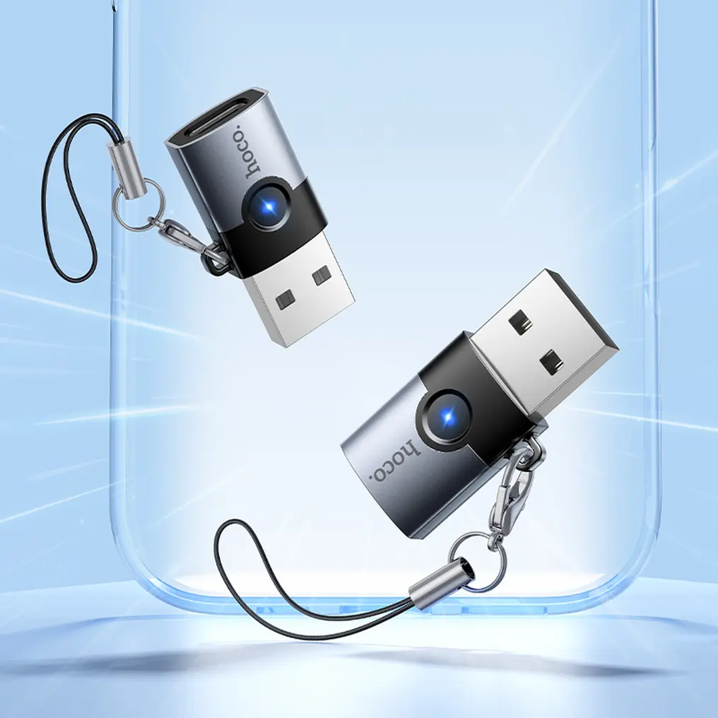 Adaptateur de données et de charge USB-C - USB-A HOCO UA46B, Gris