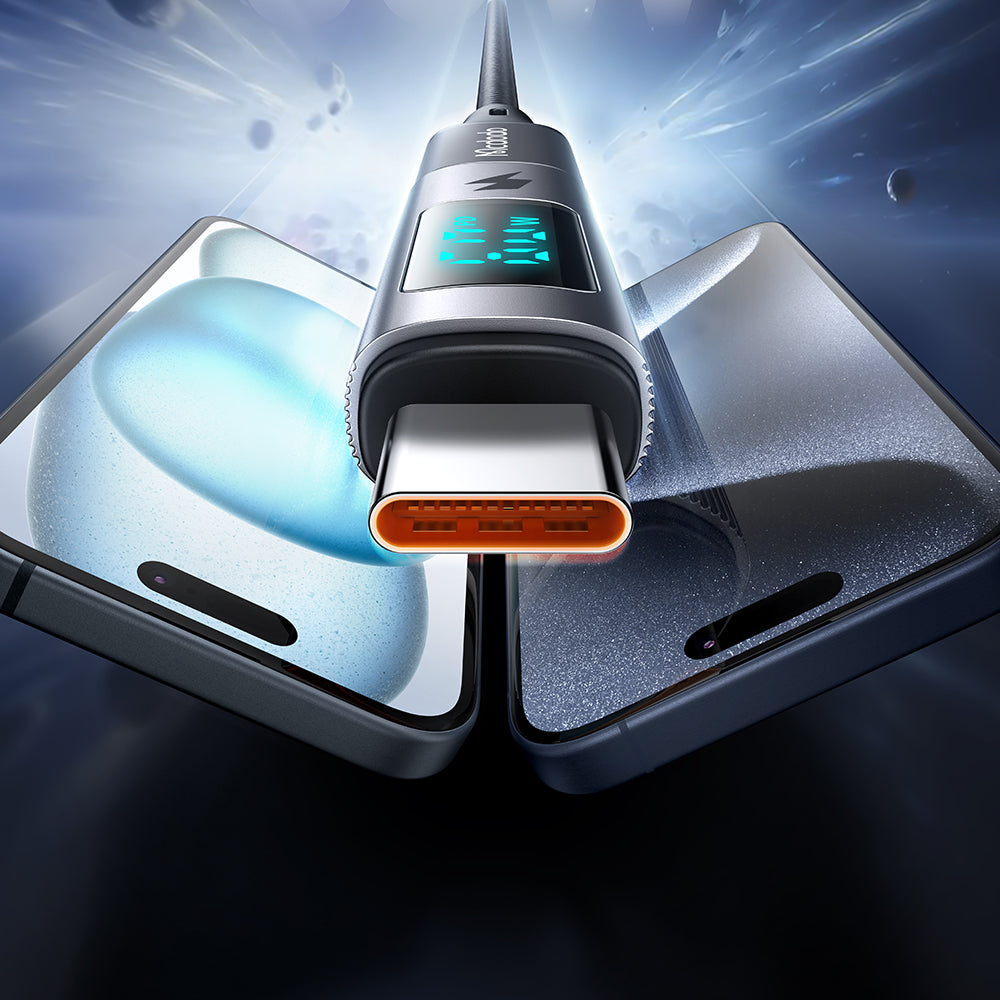 Adaptateur de Données et de Chargement Lightning - USB-C McDodo OT-5990 Wales Display, Noir