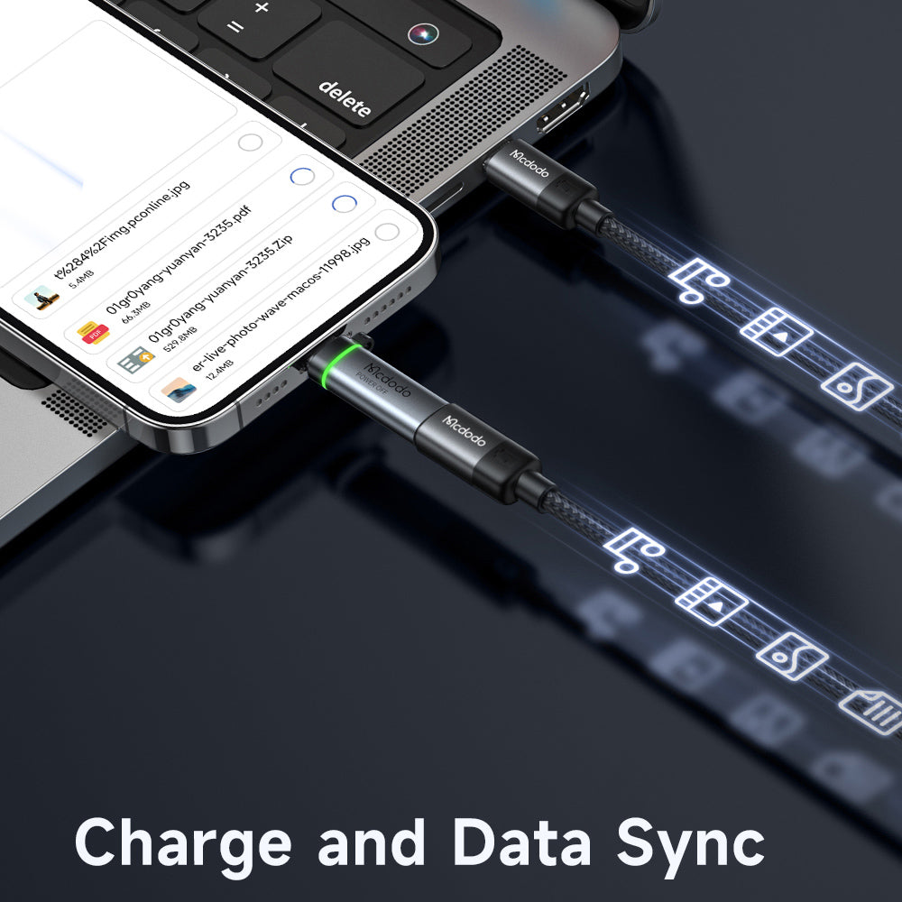 Daten- und Ladeadapter Lightning - USB-C McDodo OT-6010 Power Off, Schwarz