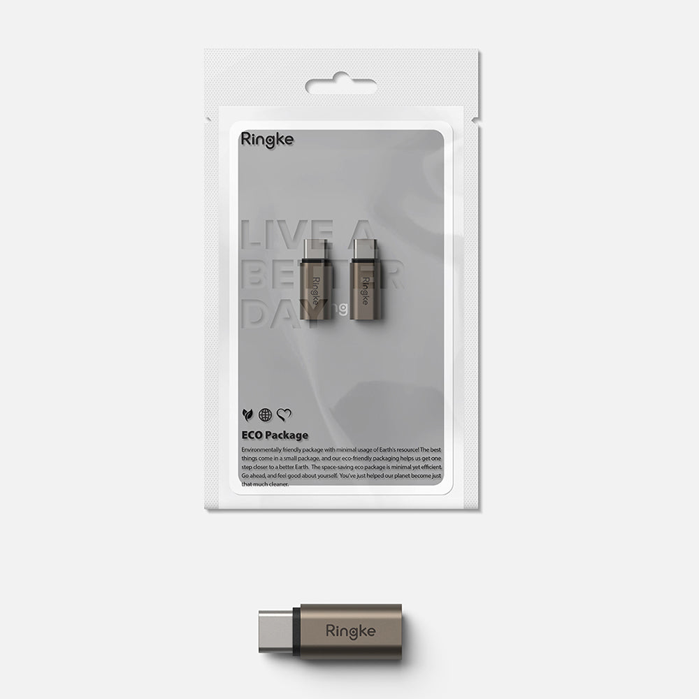 Lightning Data and Charging Adapter - USB-C Ringke, Brown, Set of 2 Pieces