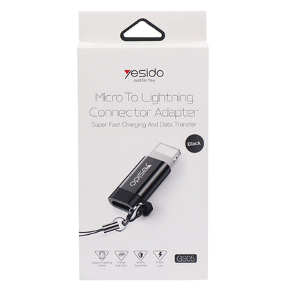 MicroUSB - Lightning Data and Charging Adapter Yesido GS05, Black