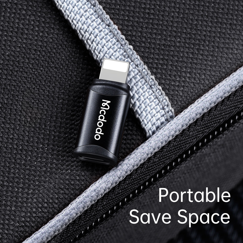 USB-C - Lightning McDodo OT-7680 Daten- und Ladeadapter, Schwarz