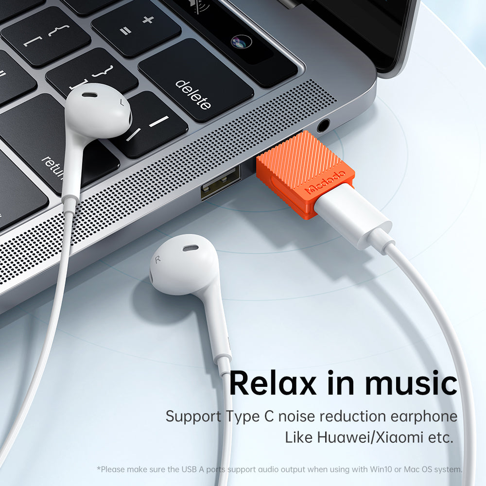Adaptateur de Données et de Chargement USB-C - USB-A McDodo OT-6550, Orange