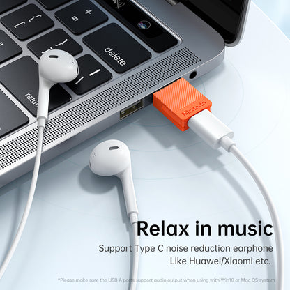 Adaptateur de Données et de Chargement USB-C - USB-A McDodo OT-6550, Orange