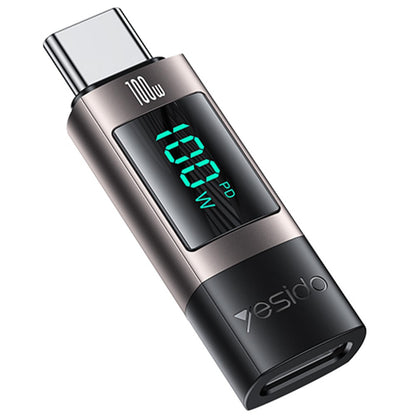 USB-C Daten- und Ladeadapter - USB-C Yesido GS24 Display, Grau