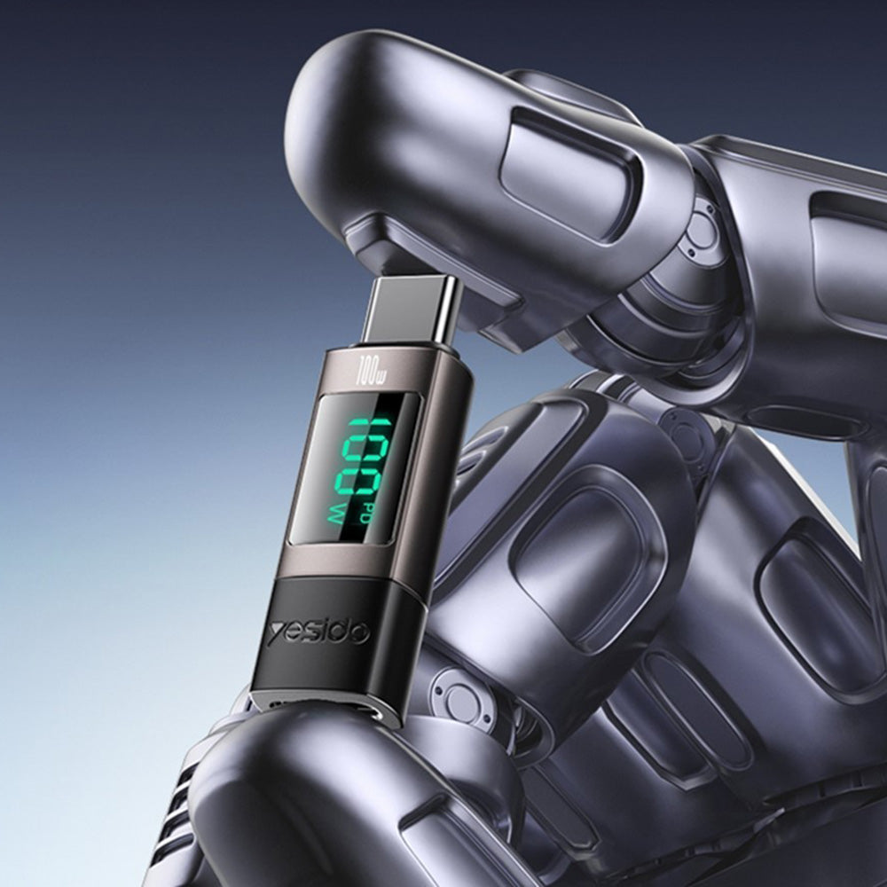 USB-C Daten- und Ladeadapter - USB-C Yesido GS24 Display, Grau