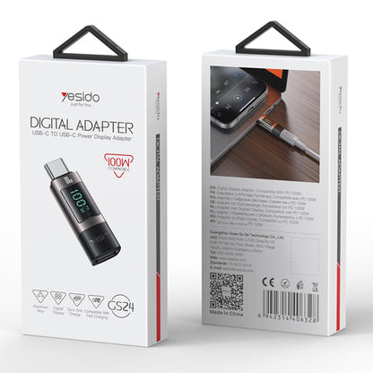 USB-C Daten- und Ladeadapter - USB-C Yesido GS24 Display, Grau