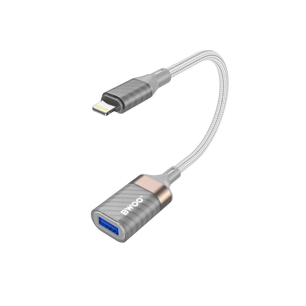 Adaptateur OTG Lightning - USB-A BWOO BZ70, Gris