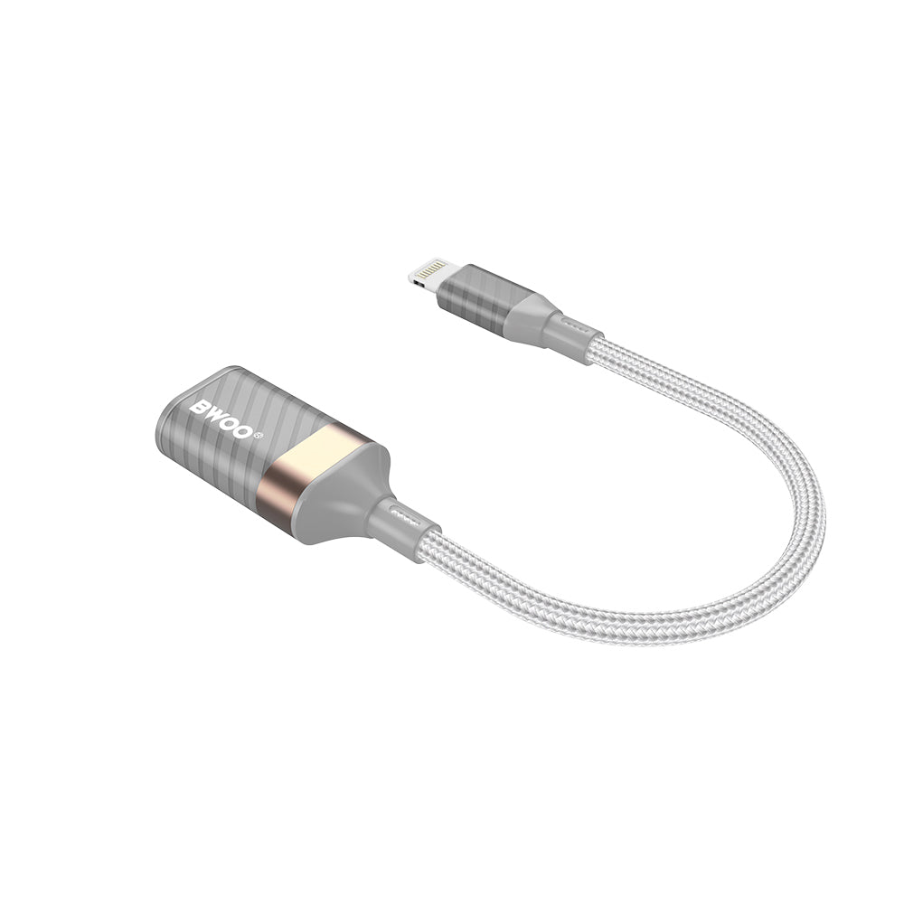 Adaptateur OTG Lightning - USB-A BWOO BZ70, Gris