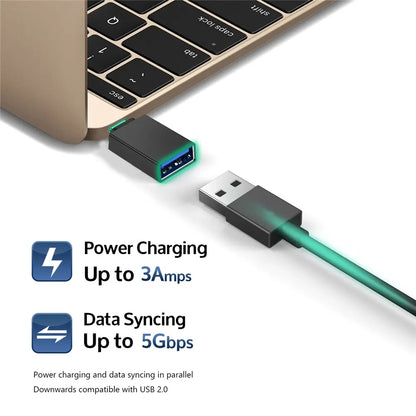 OTG-Adapter microUSB / USB-C - USB-A Techsuit A13 DuoVoltX, Grau, Set 2 Stück