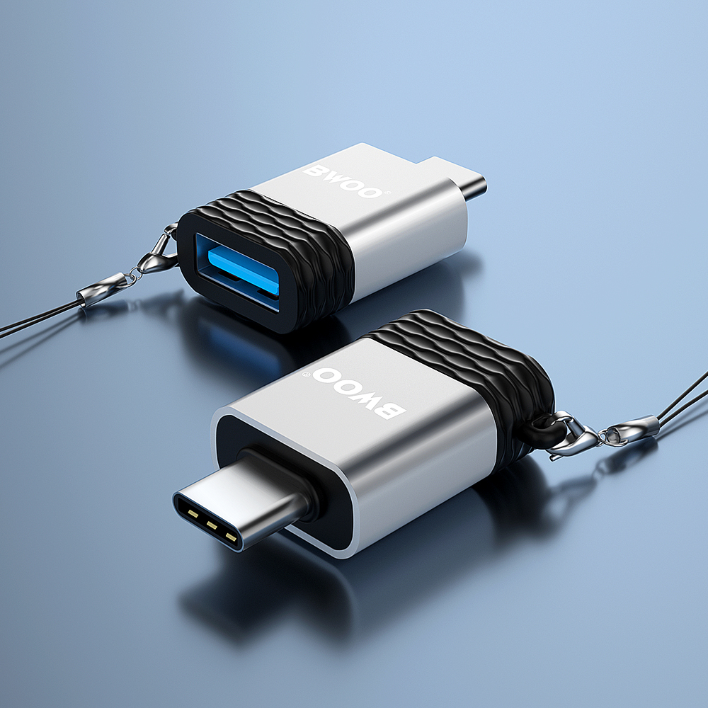 Adaptateur OTG USB-A - USB-C BWOO BZ-35, Gris
