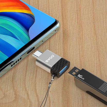 Adaptateur OTG USB-A - USB-C BWOO BZ-35, Gris