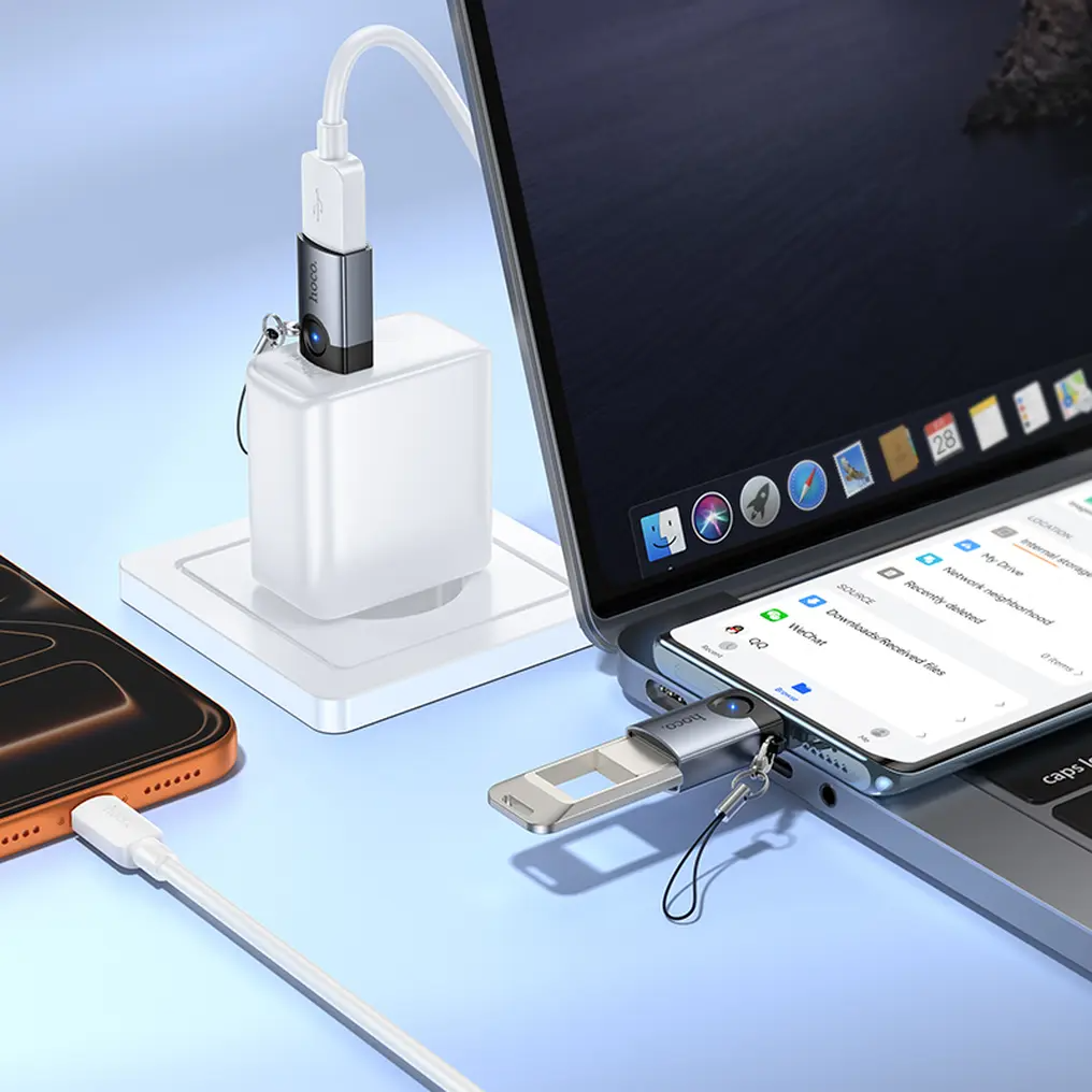 Adaptateur OTG USB-C - USB-A HOCO UA46C, Gris
