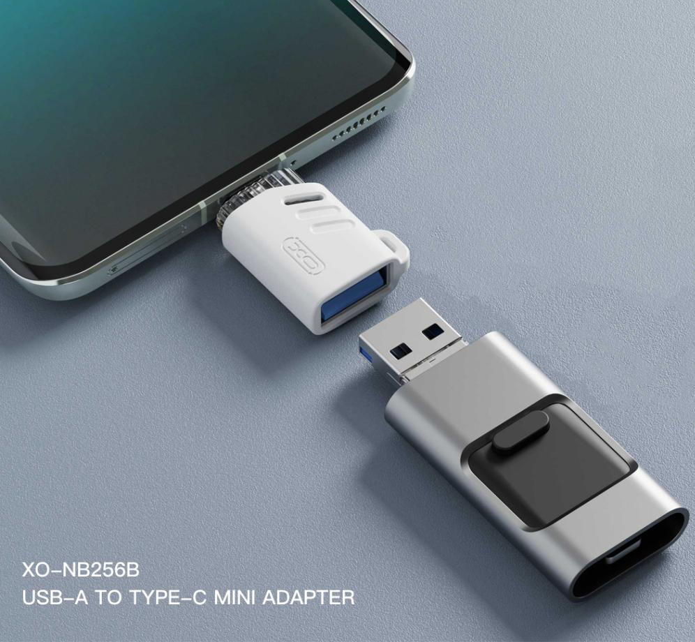 OTG USB-C to USB-A Adapter XO Design NB256B, White