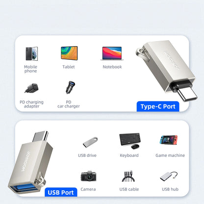 OTG Adapter USB-C - USB-A Joyroom S-H151, Silber