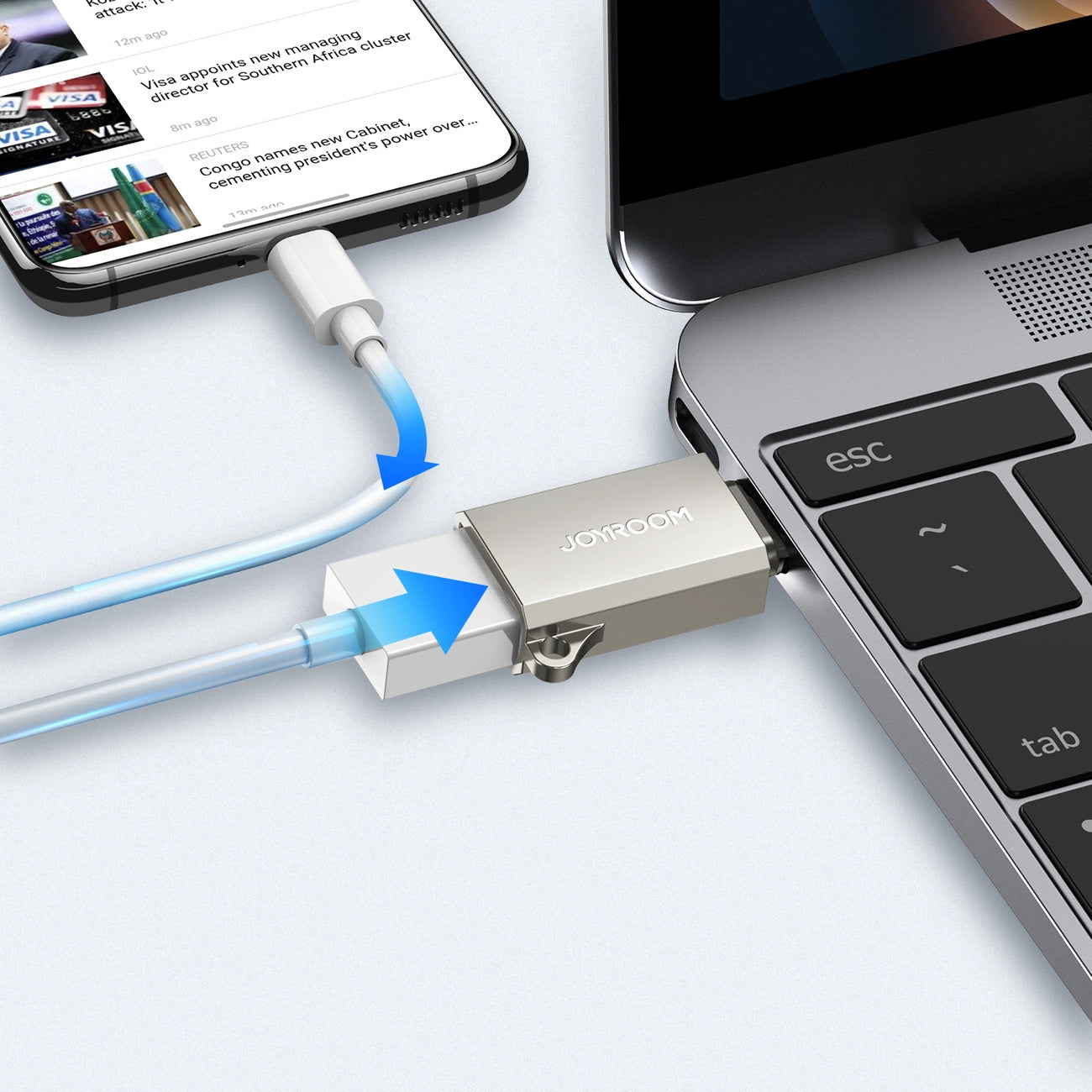 OTG Adapter USB-C - USB-A Joyroom S-H151, Silber