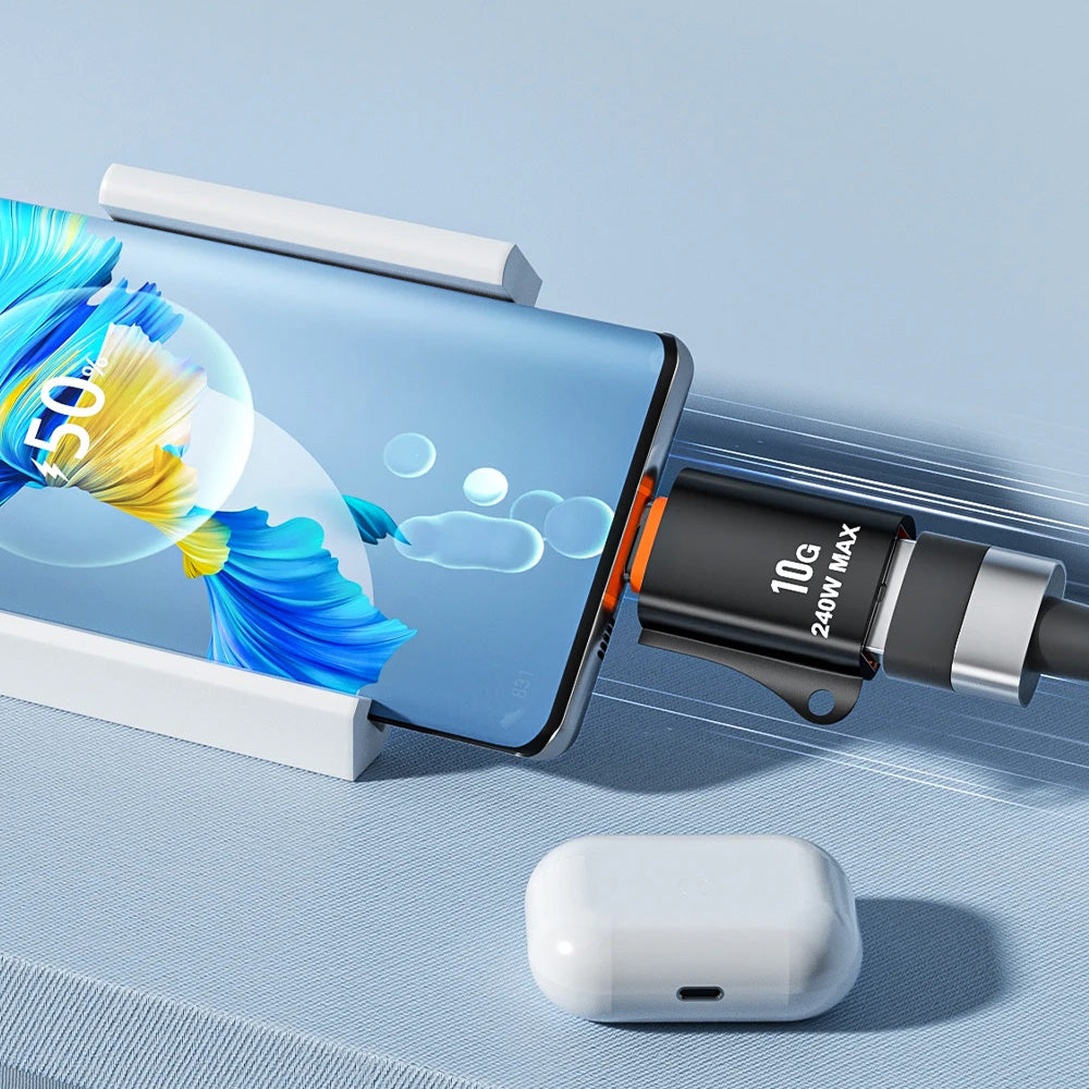 OTG Adapter USB-C - USB-A Techsuit A1 HyperPort, Schwarz Orange