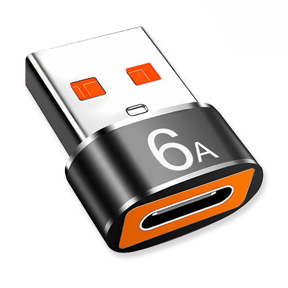 Adaptateur de Données et de Charge USB-C - USB-A Techsuit A4 HyperPort, Noir Orange