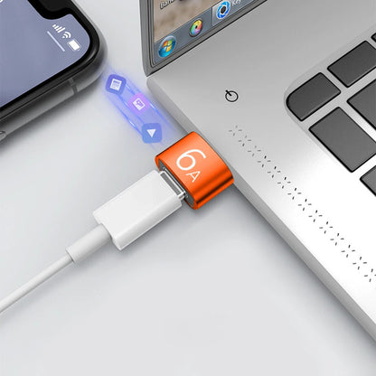 Adaptateur de Données et de Charge USB-C - USB-A Techsuit A4 HyperPort, Noir Orange