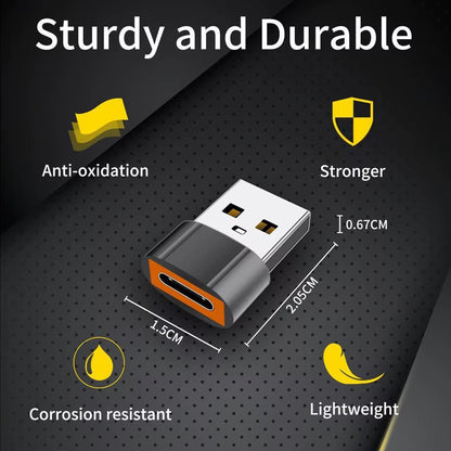 Adaptateur de Données et de Charge USB-C - USB-A Techsuit A4 HyperPort, Noir Orange