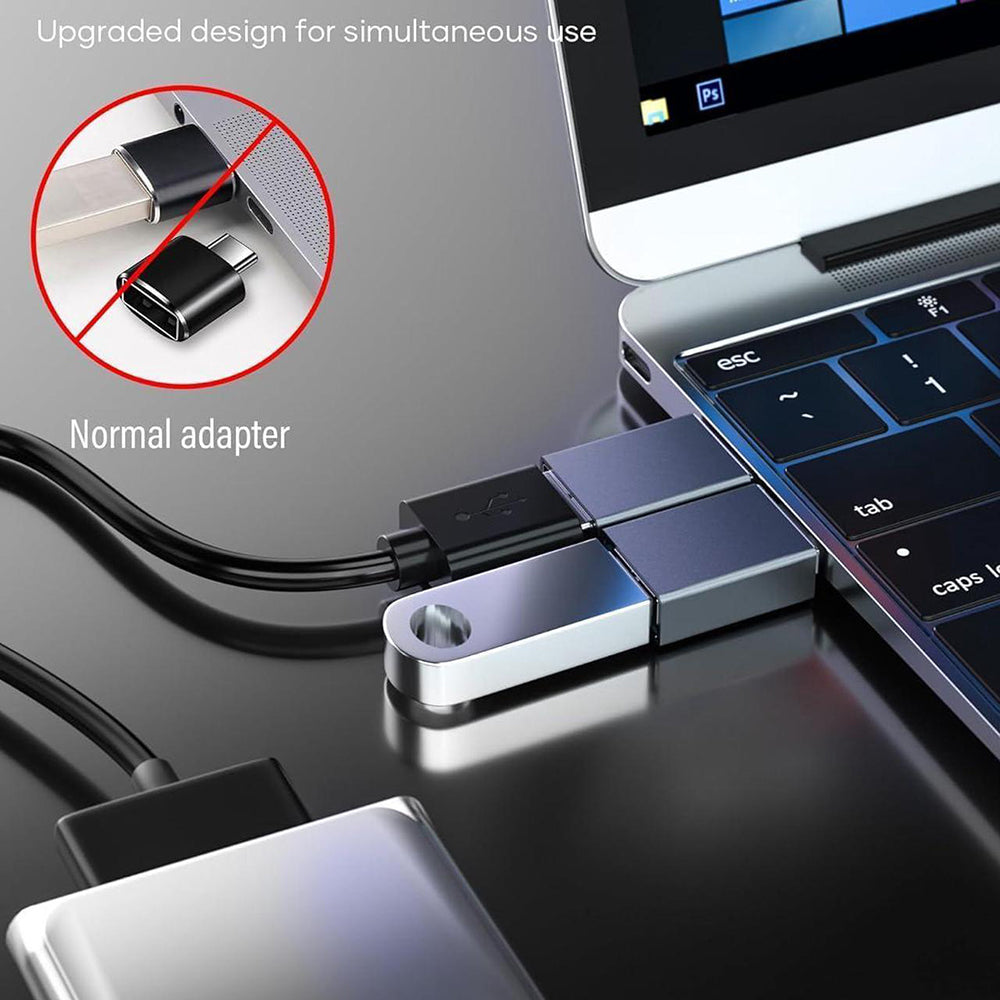 OTG Adapter USB-C - USB-A Techsuit A8 SlateVolt, Grau