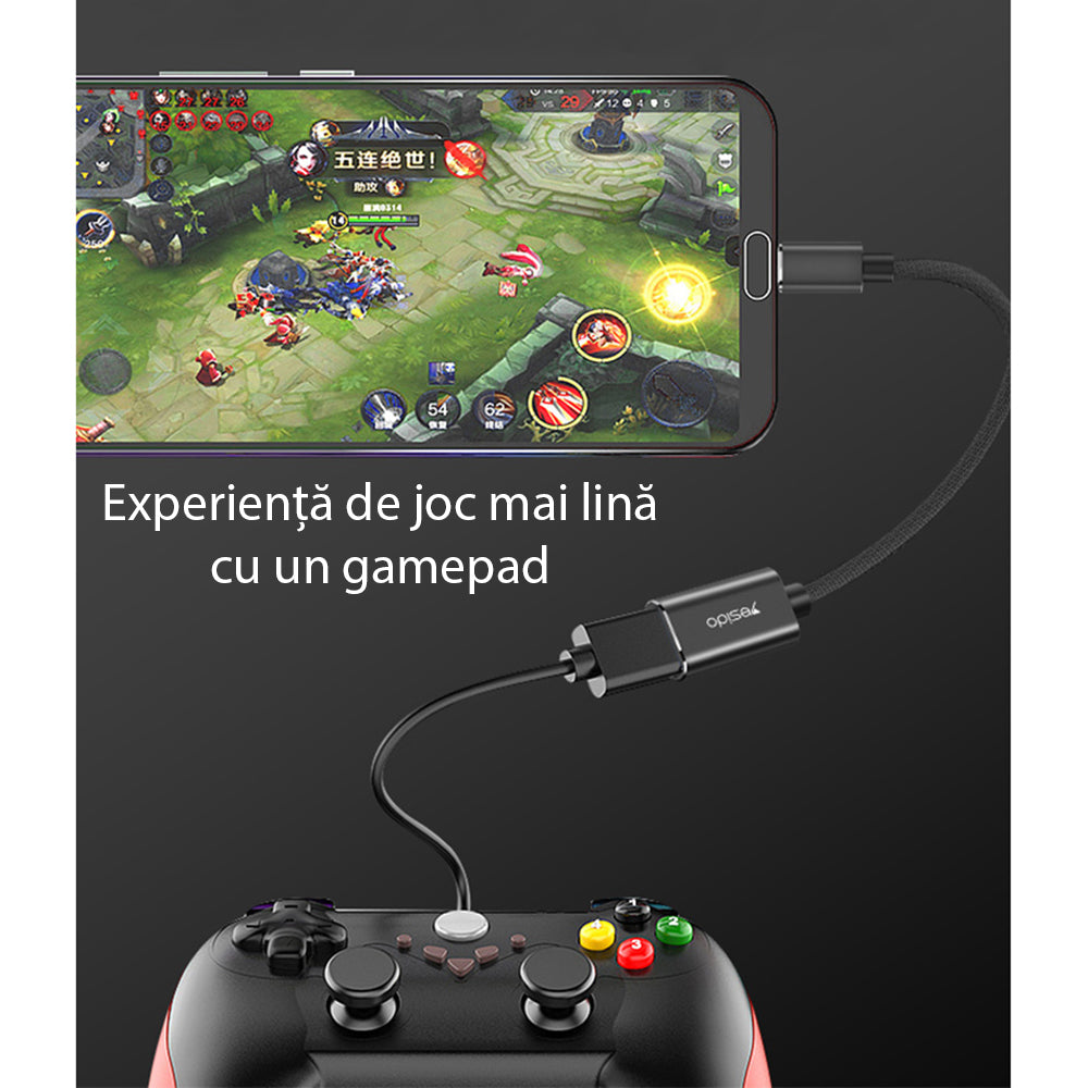 Adaptateur OTG USB-C - USB-A Yesido GS01, Noir