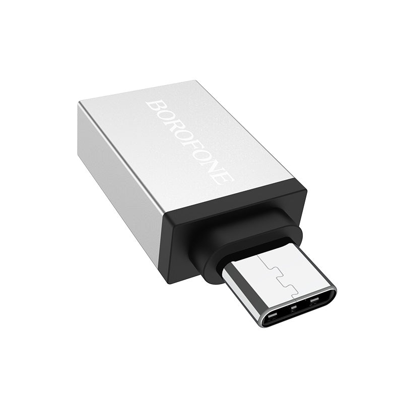 Adaptateur OTG USB-A - USB-C Borofone BV3, Argenté